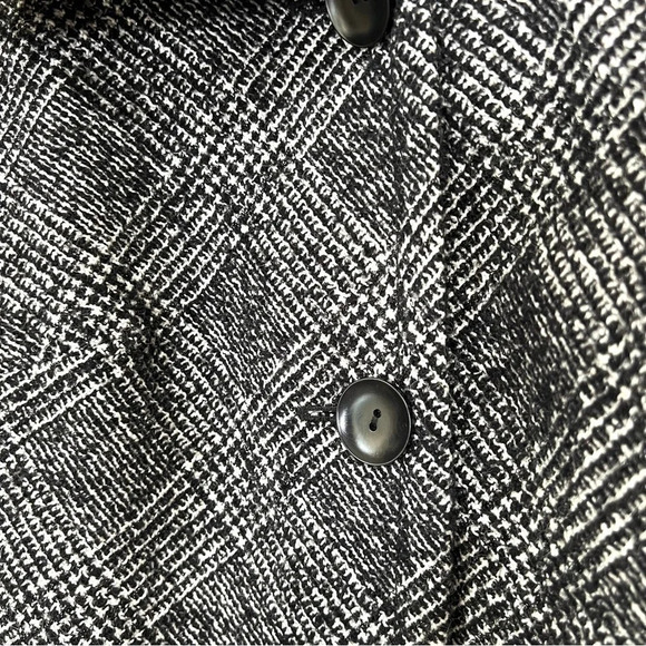 Talbots Wool Tweed Black Glen Plaid Blazer Jacket Size 4 Petite - Picture 7 of 12